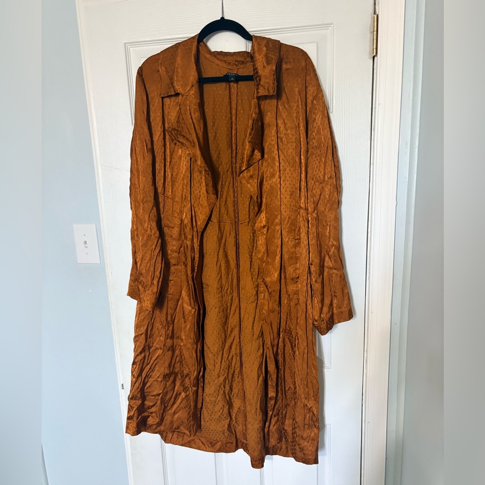 Torrid Size 2 Rust Satin Jacquard Robe Kimono Duster
